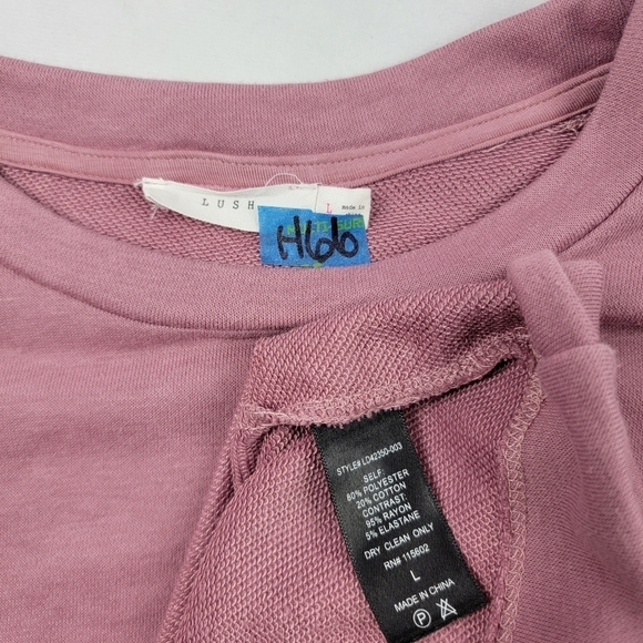 Lush mauve ruched sleeve oversized sweatshirt dress - Picture 5 of 5